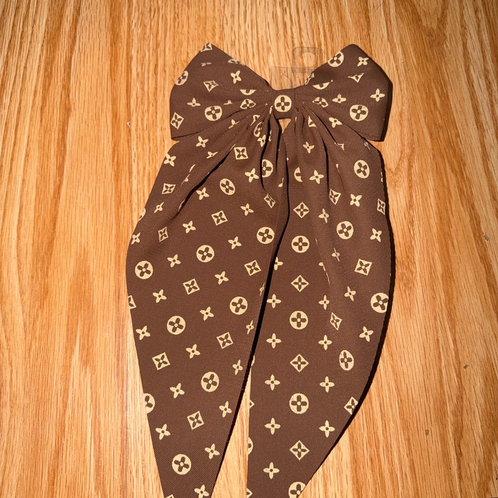 Louis Vuitton Brown Monogram Bow Hair Clip